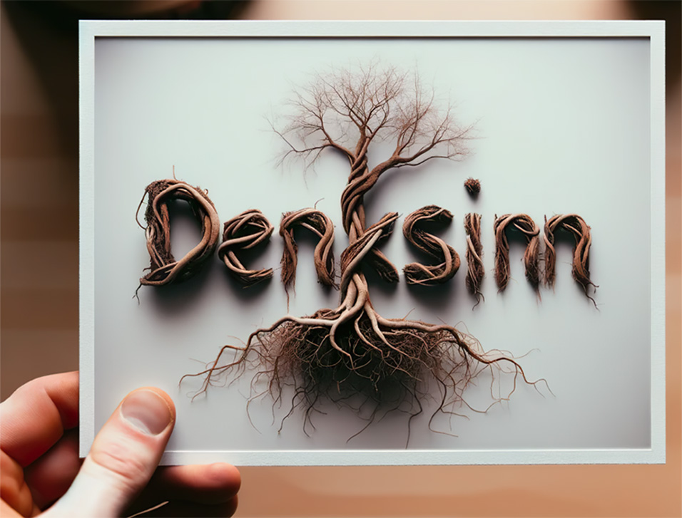 KI generiertes Bild eines DenkSinn Logos als gewachsener Baum